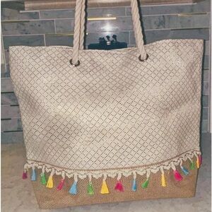 Fiesta Tassled Beach Bag